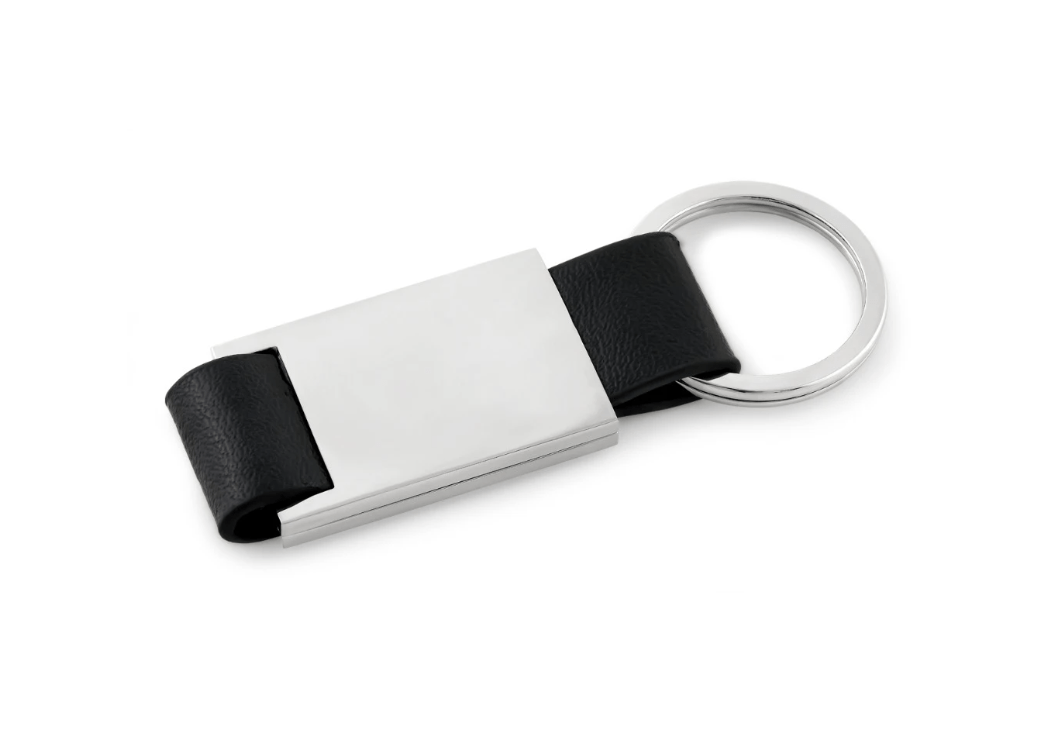 Keychain in Stainless Steel & Leather
