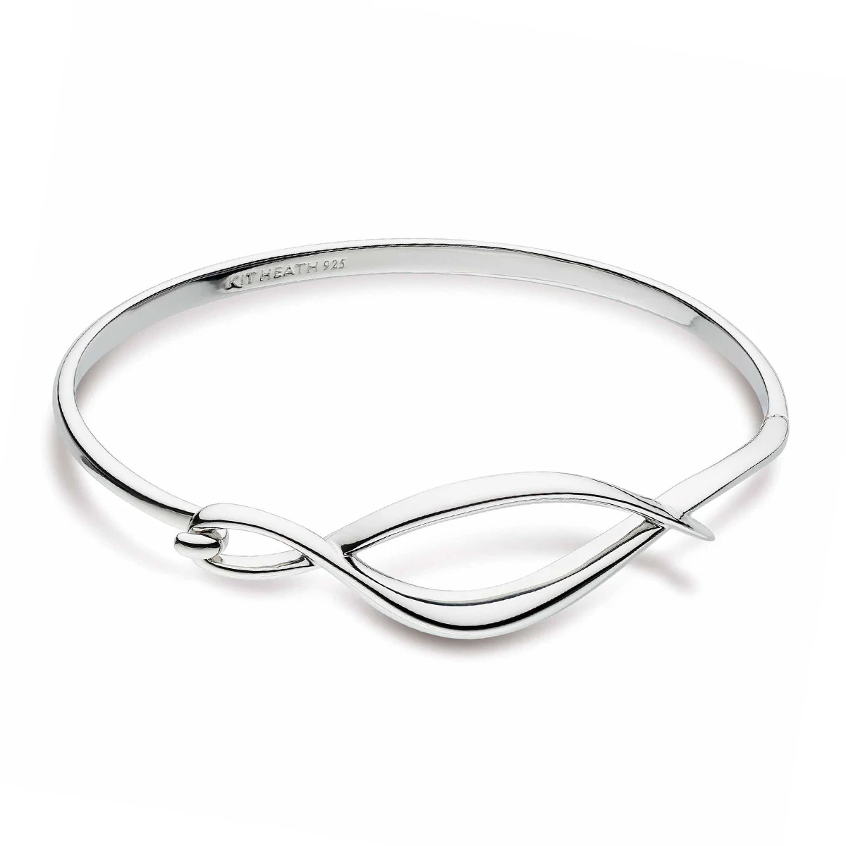 Kit Heath Twist Bangle Bracelet in White Rhodium Plating
